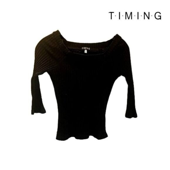 T.I.M.I.N.G Women's Ribbed Boat Neck Half‎ Sleeve Top - Picture 2 of 7